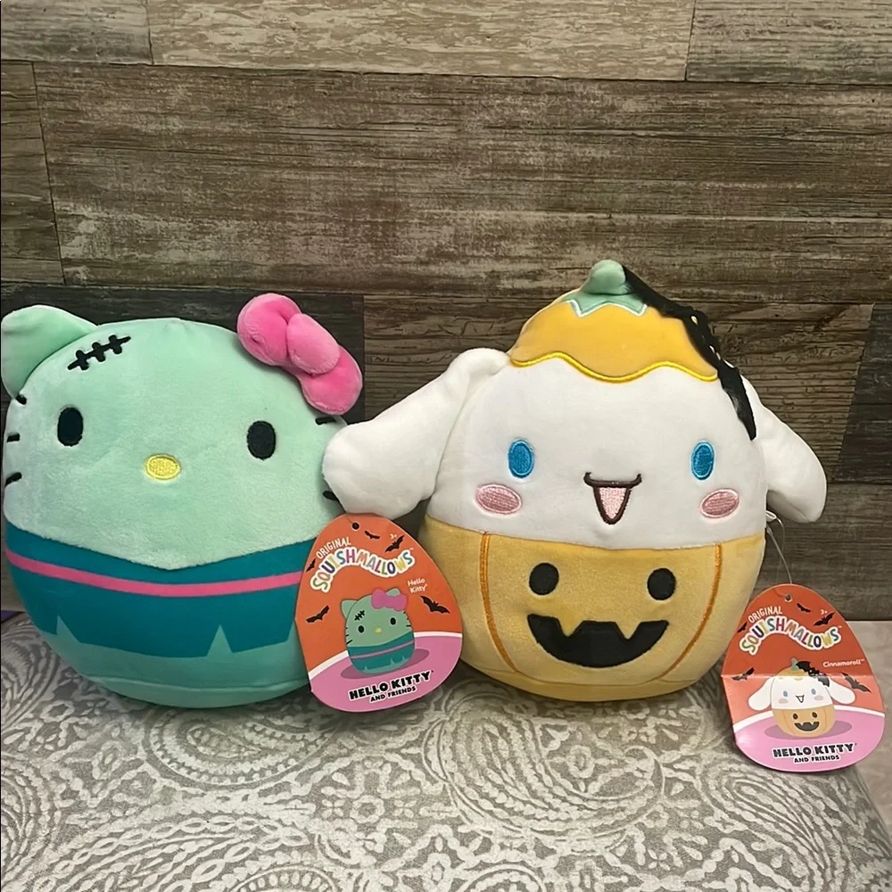 Squishmallows and Hello Kitty & Cinnamoroll Halloween‎ Stuffed Animal Set